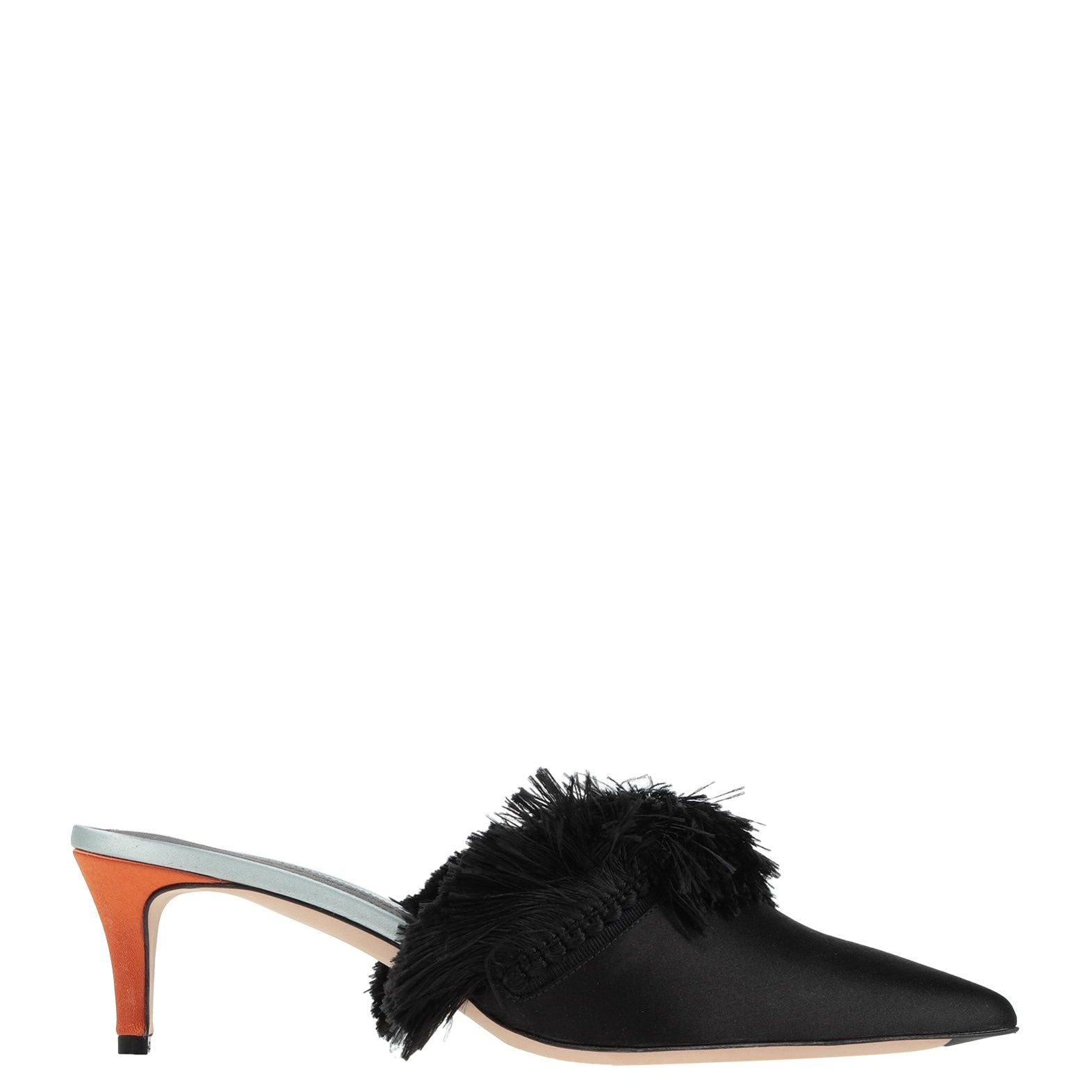 Marco De Vincenzoelegant Black Feathered Women's Mules